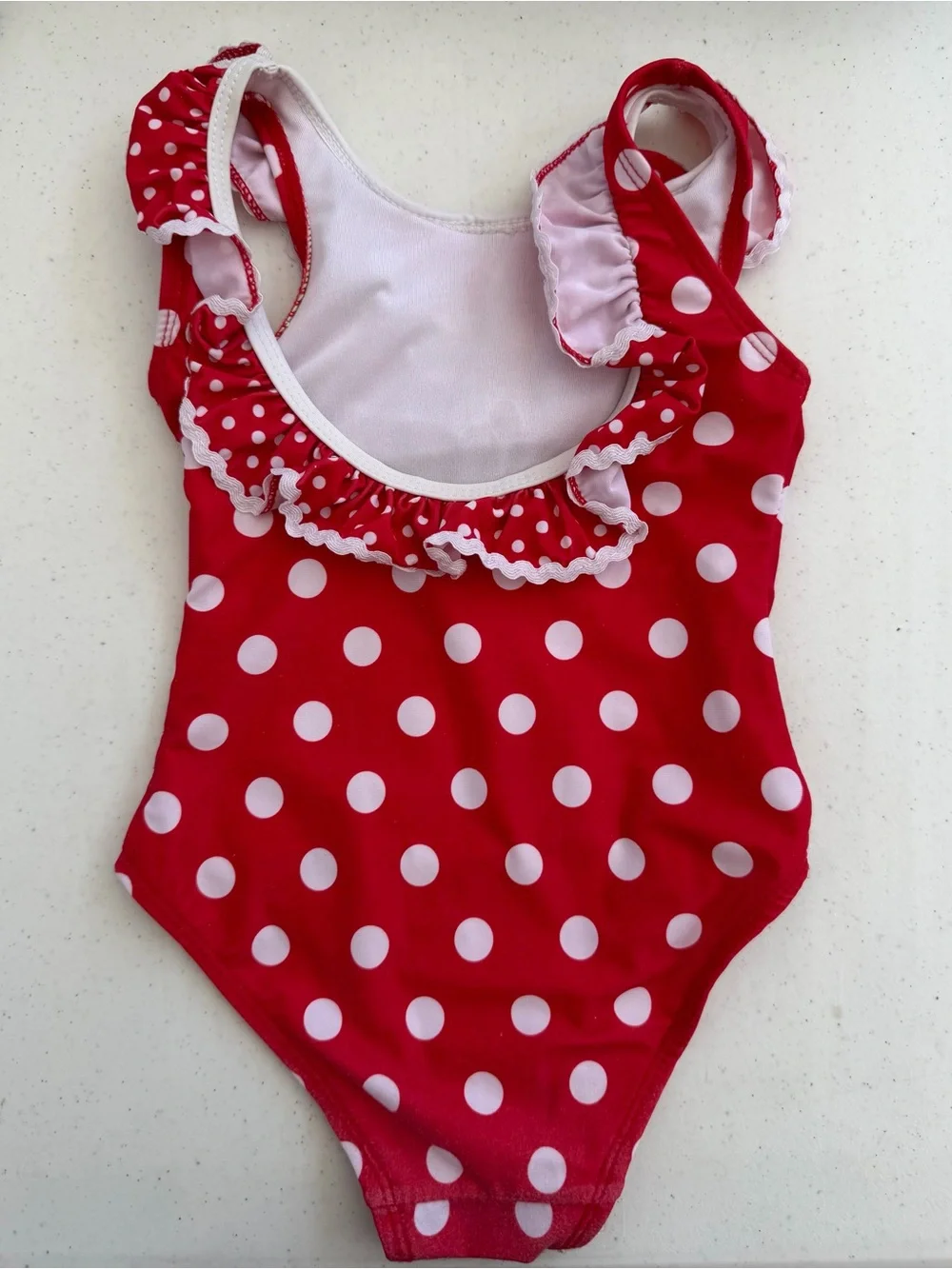 Disney Red & White Polka Dot Minnie Mouse One-Piece Swimsuit